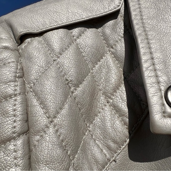 ⬇️Philosophy Women’s Zipper Jacket Size M Color Gray/Silver Looking Lots of Zips - Picture 14 of 15